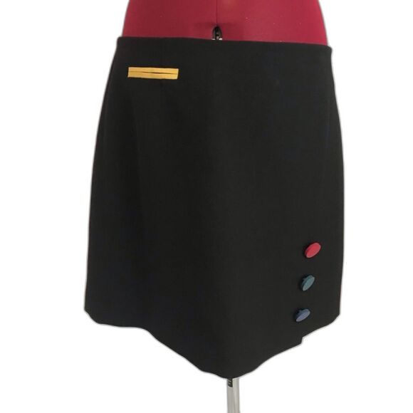 Anne Klein Knee-Length Pencil Skirt Women's Size 10 Multi-Colored Button Accents - Picture 11 of 12